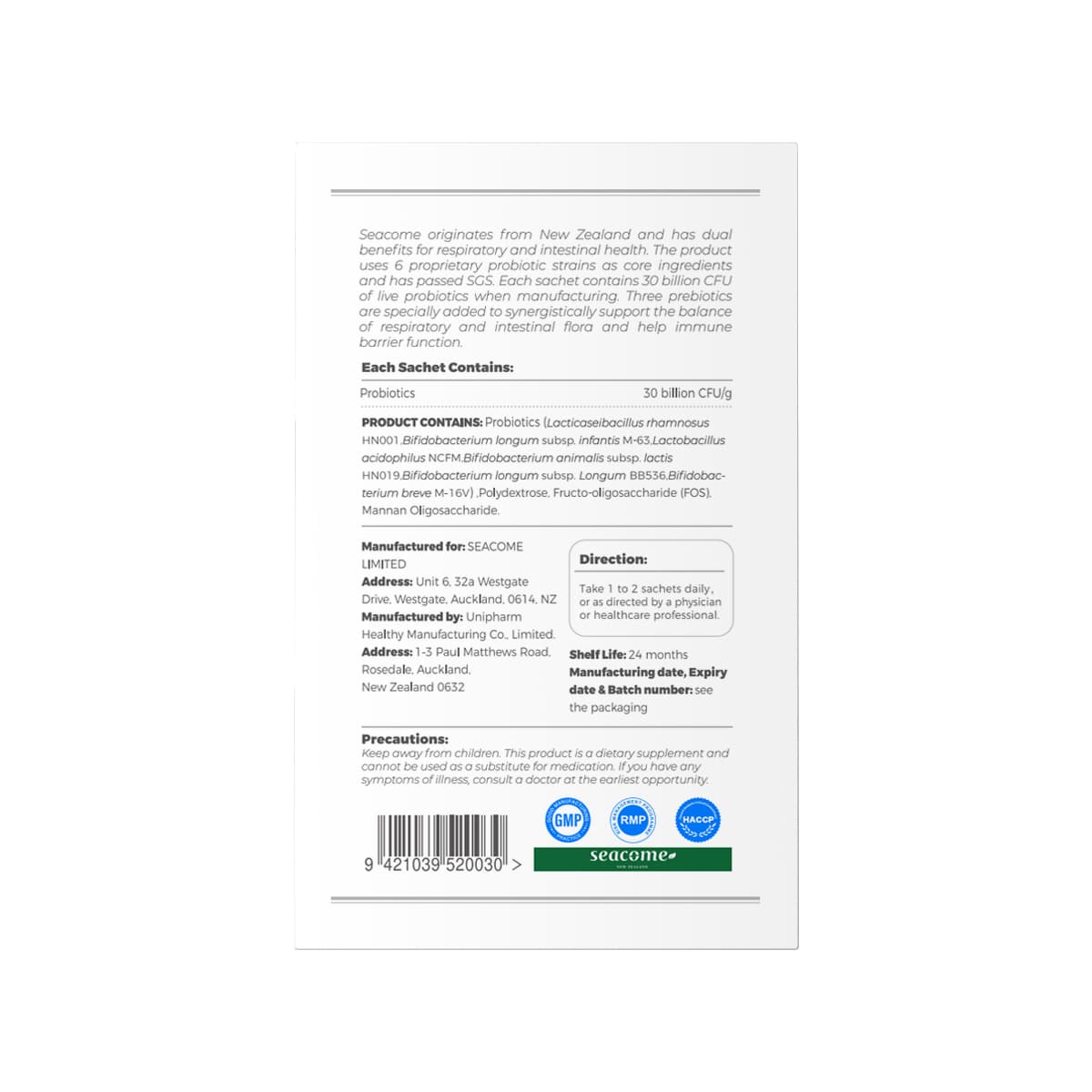 seacome DUAL SUPPORT PROBIOTICS