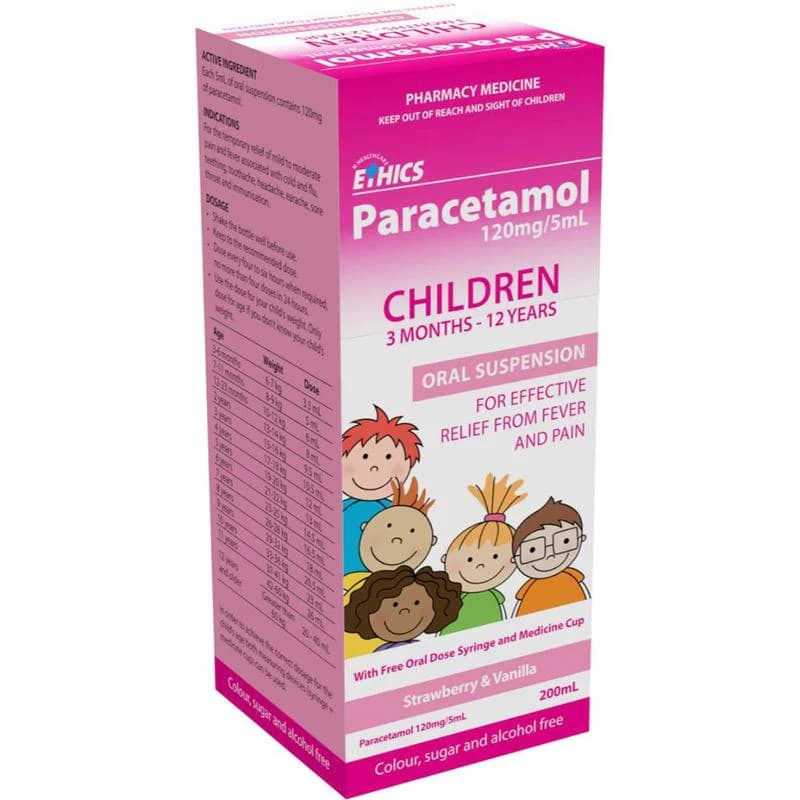 Ethics Paracetamol 120mg/5ml Oral Suspension 200ml