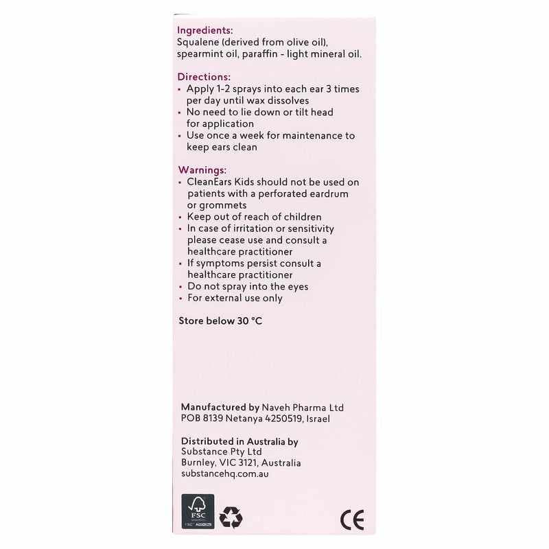 Clean Ears Wax Removal Spray Kids 30ml