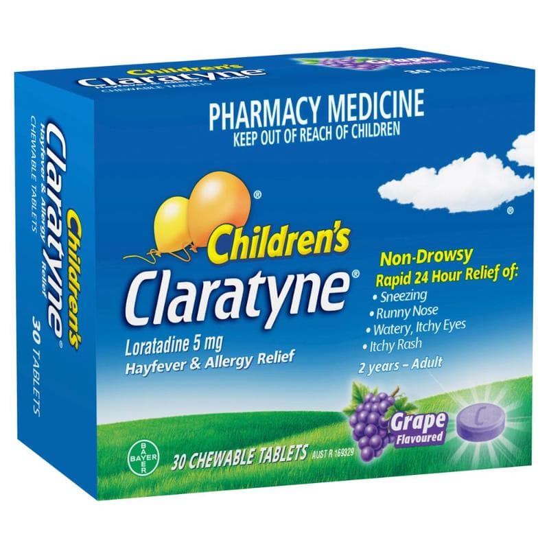 Claratyne Childrens Grape Tab 5mg 30s