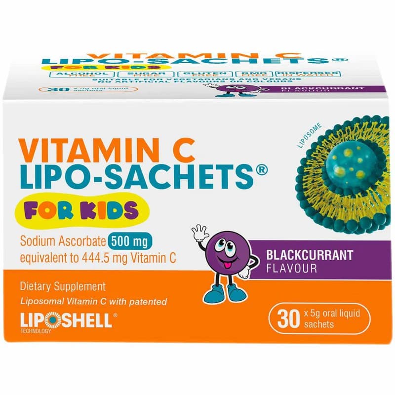 Lipo-Sachets Vitamin C For Kids Blackcurrant Sachets 30s