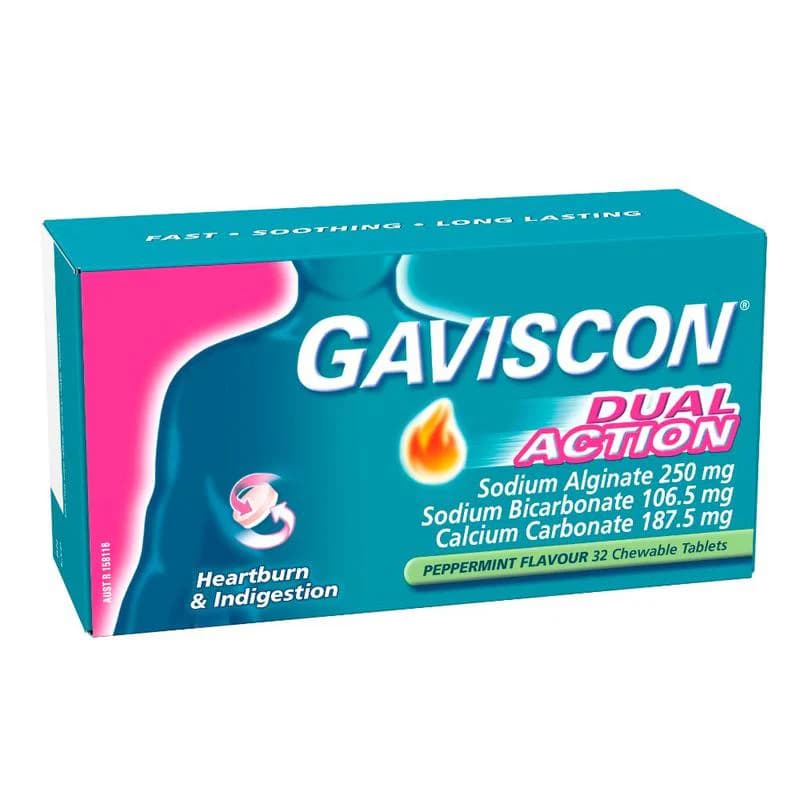 Gaviscon Dual Action Peppermint Tablets 16s