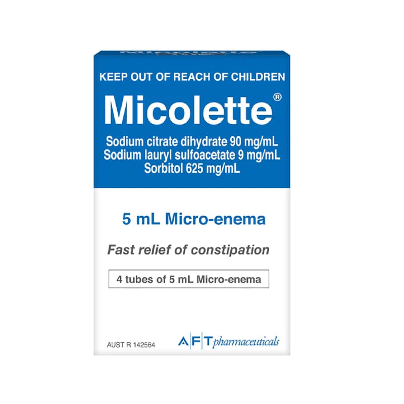 Micolette 5ml Tubes Micro-Enema 4pk