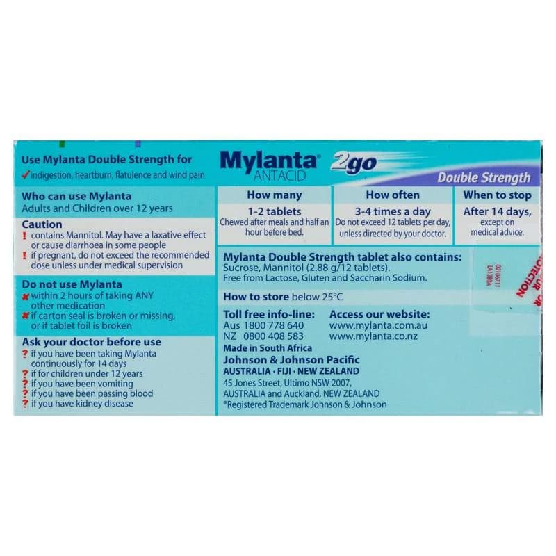 Mylanta 2Go Double Strength Tabs 24s
