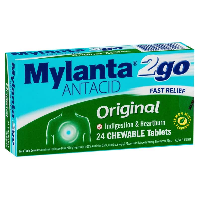 Mylanta 2 Go Original Tablets 24s