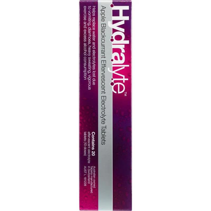 Hydralyte Apple & Blackcurrant Effervescent Tablets 20s