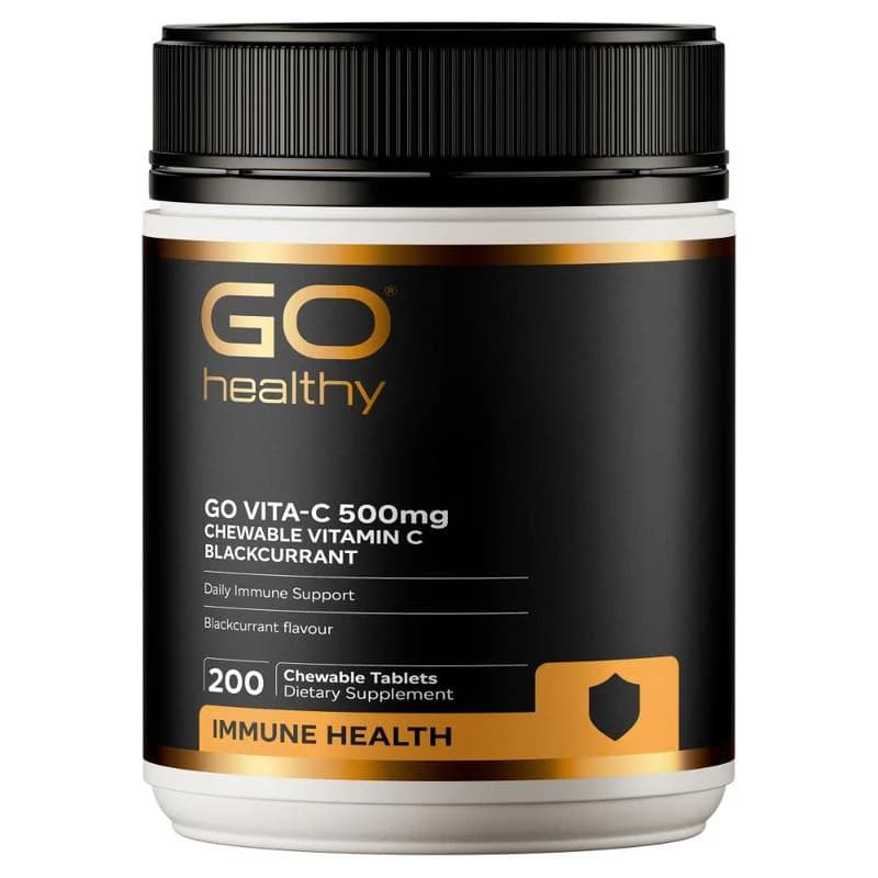 GO Healthy GO Vita-C 500mg Blackcurrant Chewable Tablets 200s