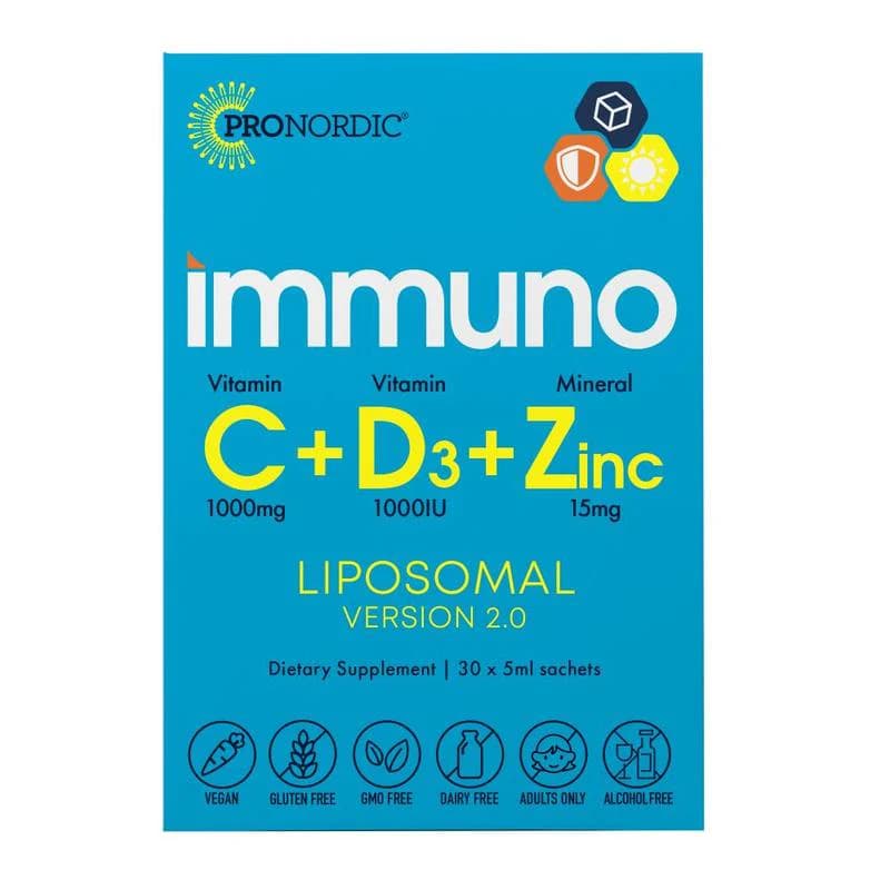 ProNordic Liposomal Immuno C + D3 + Zinc Sachets 30s